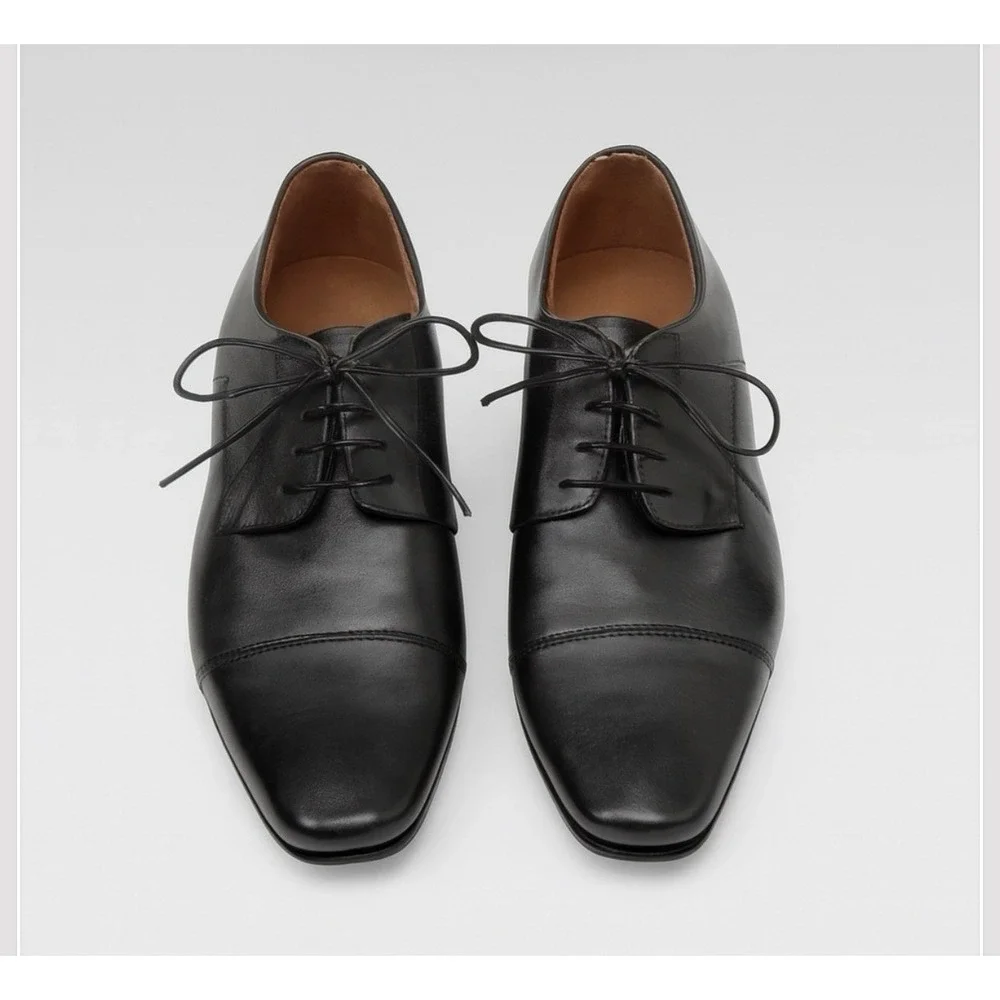 Florsheim Postino Cap Toe Oxford Mens‎ Size 10.5 Black Premium Leather Dressy
